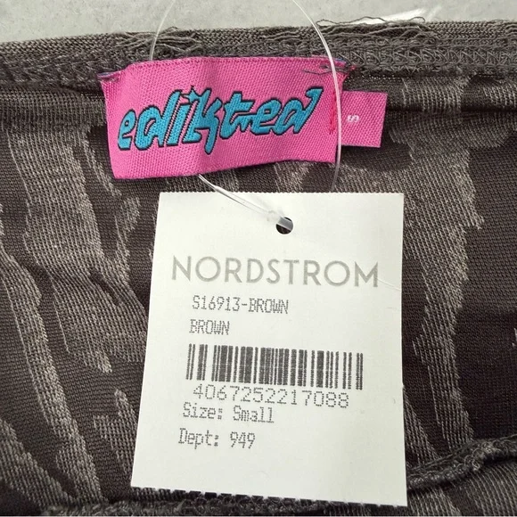 Women’s Edikted Shredded Backless Halter Mini Dress Deep V-Neck Grunge Small - Picture 11 of 16